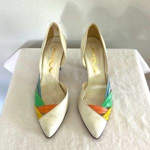 Nina Cream Multicolor Heels